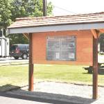 A kiosk in the Town Hall parking lot provides valuable information for those heading past Wilkeson, into the Carbon Canyon Corridor. Photo by Kevin Hanson