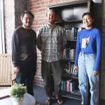 Tutors Dan Huynh, Noah Petersen, and Lani Harrison. Photo by Ray Miller-Still