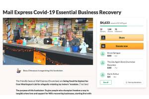 Enumclaw City Councilman Beau Chevassus made a fundraiser of Enumclaw's Mail Express at the start of October. Screenshot