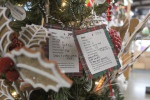 The Giving Tree at Work-Sports & Outdoors still had several gift tags on it for various local kids in need, as of Dec. 4. Photo by Ray MIller-Still