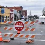 Main Street is now a one-way affair through downtown Buckley. The change aims to provide safety for outside diners. Photo by Kevin Hanson