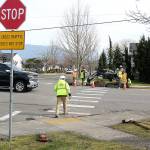 Utility work was being done in the intersection of Semanski and Warner last week, unrelated to the upcoming roundabout work. Photo by Ray Miller-Still