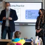 Gov. Jay Inslee visited Elk Ridge Elementary School in the White River School District on Feb. 2, 2021 as part of his push to re-open schools safety for teachers, students, and their families. Photo courtesy the White River School District