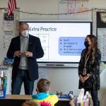 Gov. Jay Inslee visited Elk Ridge Elementary School in the White River School District on Feb. 2, 2021 as part of his push to re-open schools safety for teachers, students, and their families. Photo courtesy the White River School District