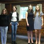 Honored by the local VFW were (from left) Anneliese Knoles, Alyson Holwege, Sophia DeMarco and Natalie DeMarco. They submitted top entries in the VFW's annual essay contests. Photo courtesy VFW Post 1949