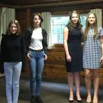Honored by the local VFW were (from left) Anneliese Knoles, Alyson Holwege, Sophia DeMarco and Natalie DeMarco. They submitted top entries in the VFWs annual essay contests. Photo courtesy VFW Post 1949