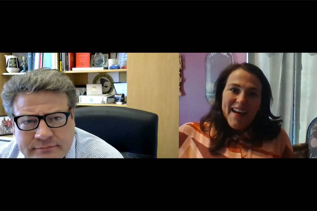 King County Council member Reagan Dunn and Chief of Staff Carolyn Busch shared stories and lessons learned from their sobriety during the virtual meeting April 14.