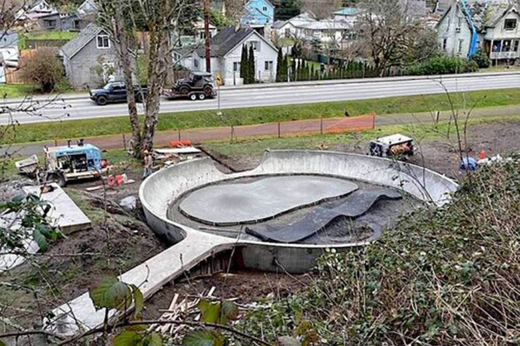 A photo of the in-progress skatepark, obtained with permission from John Hillding