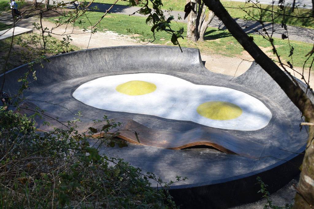 A view from above of the new skatepark. Photo by Alex Bruell