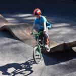 Micah Sharp gets some air from the concrete bacon.