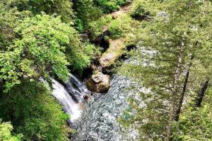 The Enumclaw Fire Department posted this picture of the Green River on Saturday in a Facebook post about the recovery of a swimmer who died Friday while trying to rescue his girlfriend who had also gone in the water.