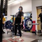 White Rivers Yulisa Martinez-Ponce dead lifts 245 pounds on the way to a state powerlifting championship. Photo courtesy Ella Moyer