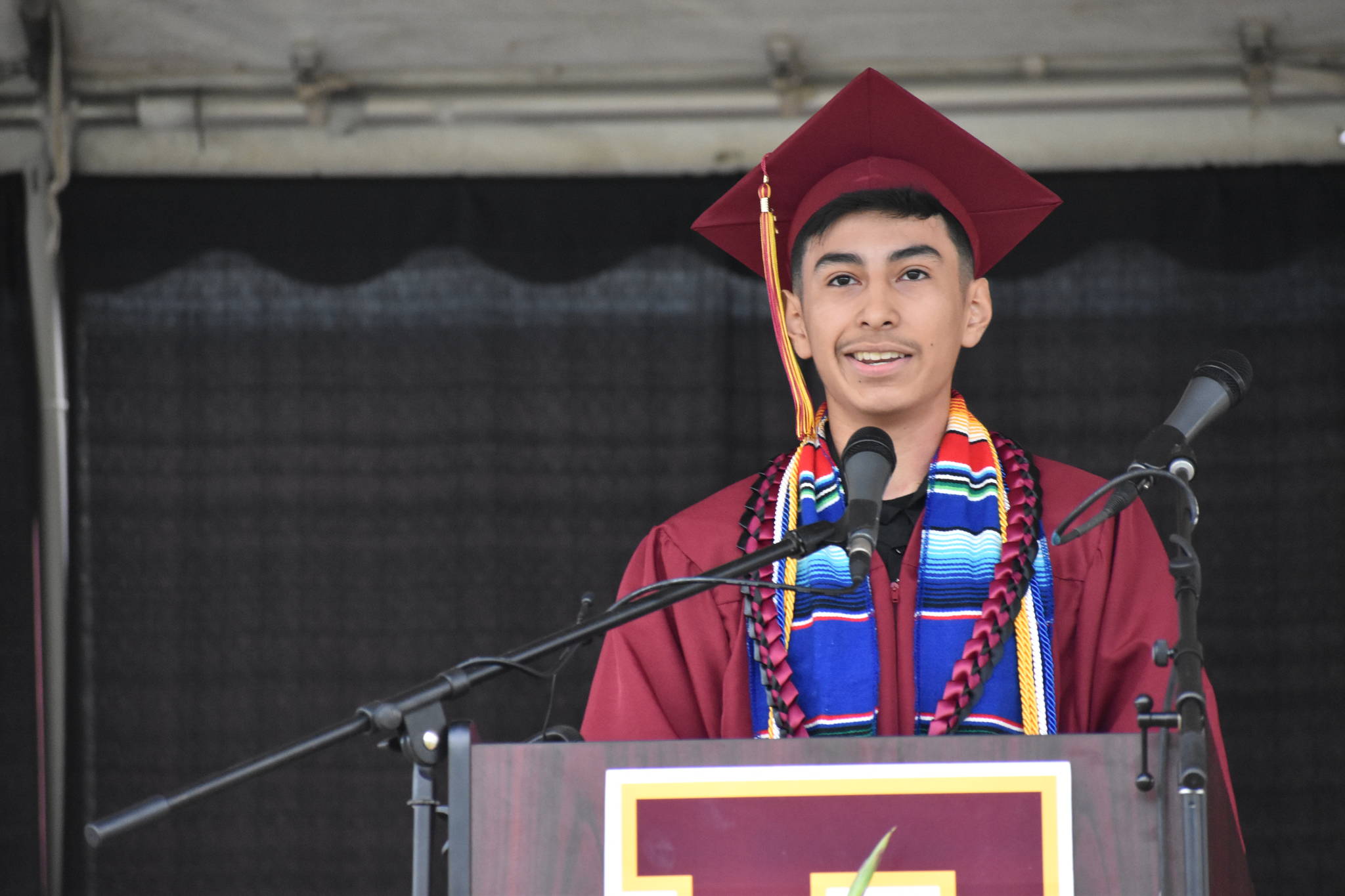 Photo by Alex Bruell 
Jessie Escobedo-Hernandez was one of two class speakers during Enumclaw High Schools graduation ceremony June 14.