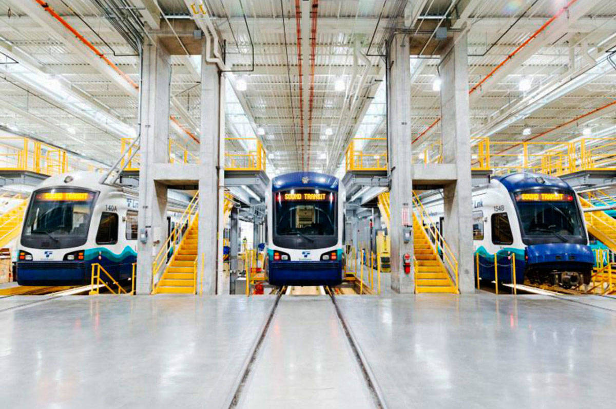 The inside of Sound Transits light rail Operations and Maintenance Facility in South Seattle. COURTESY PHOTO, Sound Transit