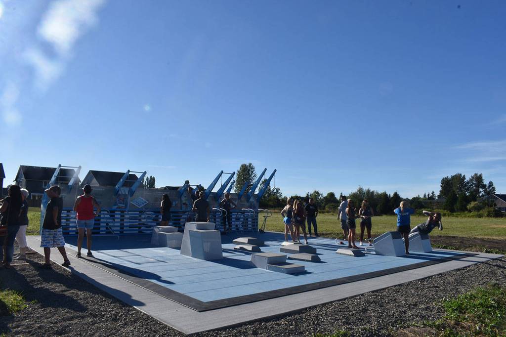 Photo by Alex Bruell 
The Fitness Court features stations targeting seven different types of workouts.