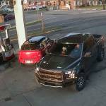 This security footage at the Cenex gas station in Black Diamond shows Anthony Chilcott on his phone before entering, and driving off with, Carl Sanders Ford Raptor and Monkey, his poodle, in the front seat.