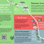 This map was created to help travelers meet their basic needs while respecting Greenwater businesses and private property owners.