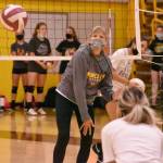 PHOTOS BY KEVIN HANSON
Fall coaches have been putting their squads through their early-season paces, all in preparation for the coming campaigns. Above, new soccer coach Mack Breeden supervises a scrimmage at White River; below, Enumclaw High volleyball coach Jackie Carel begins a drill.