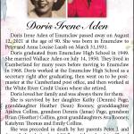 Doris Irene Aden