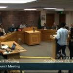 The Sept. 13 Enumclaw City Council meeting was a full one, though no members of the city council, and few of the audience, actually wore masks. Screenshot