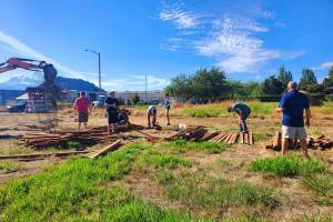 Close to 125 Enumclaw residents showed up to the Sept. 11 Beautify Enumclaw event to make their city a prettier place to live. Myriad projects were tackled around town, including painting the gazebo at McFarland Park and tearing down the fencing from the defunct community garden near the local library. Photo courtesy Beautify Enumclaw