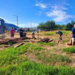 Close to 125 Enumclaw residents showed up to the Sept. 11 Beautify Enumclaw event to make their city a prettier place to live. Myriad projects were tackled around town, including painting the gazebo at McFarland Park and tearing down the fencing from the defunct community garden near the local library. Photo courtesy Beautify Enumclaw