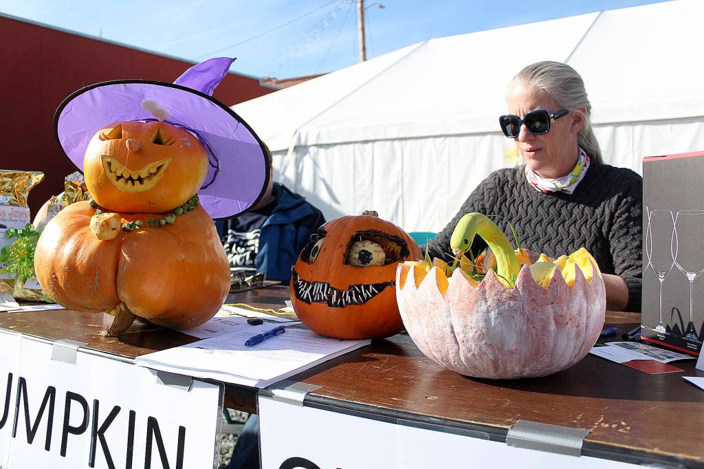 Examples of pumpkin carvings that were submitted for last years pumpkin carving competition.