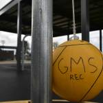 The Glacier Middle School court is a sort of big kids playground, featuring courts for basketball, tetherball and racket sports.
