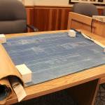 These arent the original blueprints for Enumclaws city hall, but the 1947 blueprints for expanding the building, which happened a year later. They were on display in City Hall for the centennial celebration. Photo by Ray Miller-Still