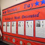 Photos by Ray Miller-Still

The young and old alike honored and celebrated their local veterans during Veterans Day by donating money to the Enumclaw VFW Post 1949. In past years,
due to COVID, donations to the post have lagged, and the VFW hoped this year more money would be donated to go toward various programs that help
out veterans with medical bills, emergency relocation costs, and other challenges they may face. Pictured at the local QFC is Barb Kindvarter and the Short
family. Meanwhile, at the Buckley Federation of Eagles No. 1387, an annual display for Veterans Day has been constructed by Helen Whitehouse for locals to
learn about anything and everything there is to know about veterans, from honoring local members of the Eagles Club and recognizing the military’s most
decorated heroes to a list of entertainers and sports figures involved with the armed forces and “The Old Man and a Bucket of Shrimp,” the true story of
Eddie Rickenbacker’s survival at sea. The display is available for the public to view, and will remain up for a while longer