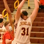 FILE PHOTO BY KEVIN HANSON
One of the Plateau's top returning players is Enumclaw High senior Rosie Penke who earned first team all-league  honors a season ago. Here, she goes up for  two points during a game last season.