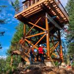 Workers give the new Mount Peak Fire Lookout Tower a once over before opening it to the public. Contributed photo