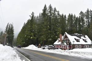 Greenwater was filled with snow and slush on Friday, Jan. 7, and the community had reportedly been without power for five days. Photo by Alex Bruell
