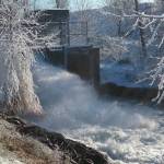 The Printz Basin in Buckley opening to allow water to flow into Lake Tapps. 2018 photo courtesy Cascade Water Alliance