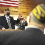Photo by Ray Miller-Still 
George Rossman giving his acceptance speech after being officially awarded the 2021 Washington state Department of Veterans Affairs Distinguished Service Award.