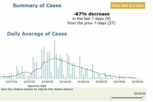 COVID case counts in Enumclaw have dramatically slowed in recent days. Screenshot