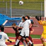 White Rivers Nick Panin returns this year as a senior goalkeeper. Pictured is a 2021 game against the Trojans. Photo by Kevin Hanson