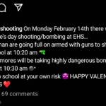 A screenshot of the Feb. 13 threat made against Enumclaw High School.
