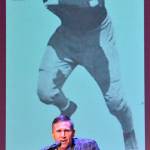 Thron Riggs great-nephew Jeff Byrnes accepts his award on his behalf during the White River Hall of Fame induction ceremony. Photo by Kevin Hanson