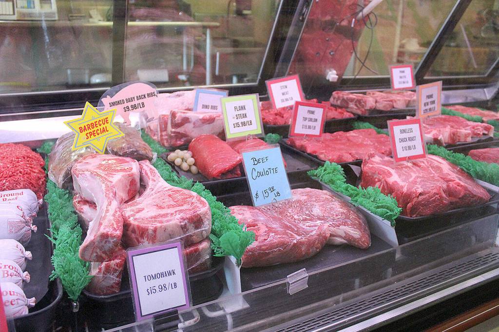A spread of various meats you can purchase at Olsons Meats. Photo by Ray Miller-Still