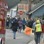 BETTER SAFE THAN LAHAR-Y: Students at the Carbonado Historical School District were among those participating in a regional lahar drill last month, walking along an evacuation route from their school the morning of Friday, April 29. White River students, further away from the danger zone of a potential lahar, drilled by sheltering-in-place instead. Lahars are fast-moving slurries of mud, ice and debris, belched by volcanoes or triggered by avalanches. Large, community-threatening Mt. Rainier lahars occur roughly once every 500 to 1,000 years, according to the U.S. Geological Survey, meaning theres a roughly 1-in-10 chance of a lahar reaching the Puget Sound lowland during an average human lifespan. Photo by Alex Bruell
