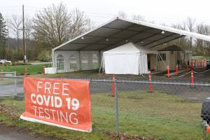 The Enumclaw COVID testing site closed April 1 as demand dramatically shrunk when the Omicron surge died down. Photo by Ray Miller-Still
