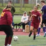 White River put up a strong fight but ultimately took second place against the first-place Puyallup Vikings at the Special Olympics Unified Soccer League district tournament in Enumclaw on Saturday, May 14. The Enumclaw Hornets, meanwhile, took third. The Unified Sports program pairs a roughly equal number of athletes with intellectual disabilities with partners who dont have intellectual disabilities for training and competition. Pictured is Makenzie Baker (No. 1) and Sebastien Cox (No. 6). Photo by Alex Bruell.