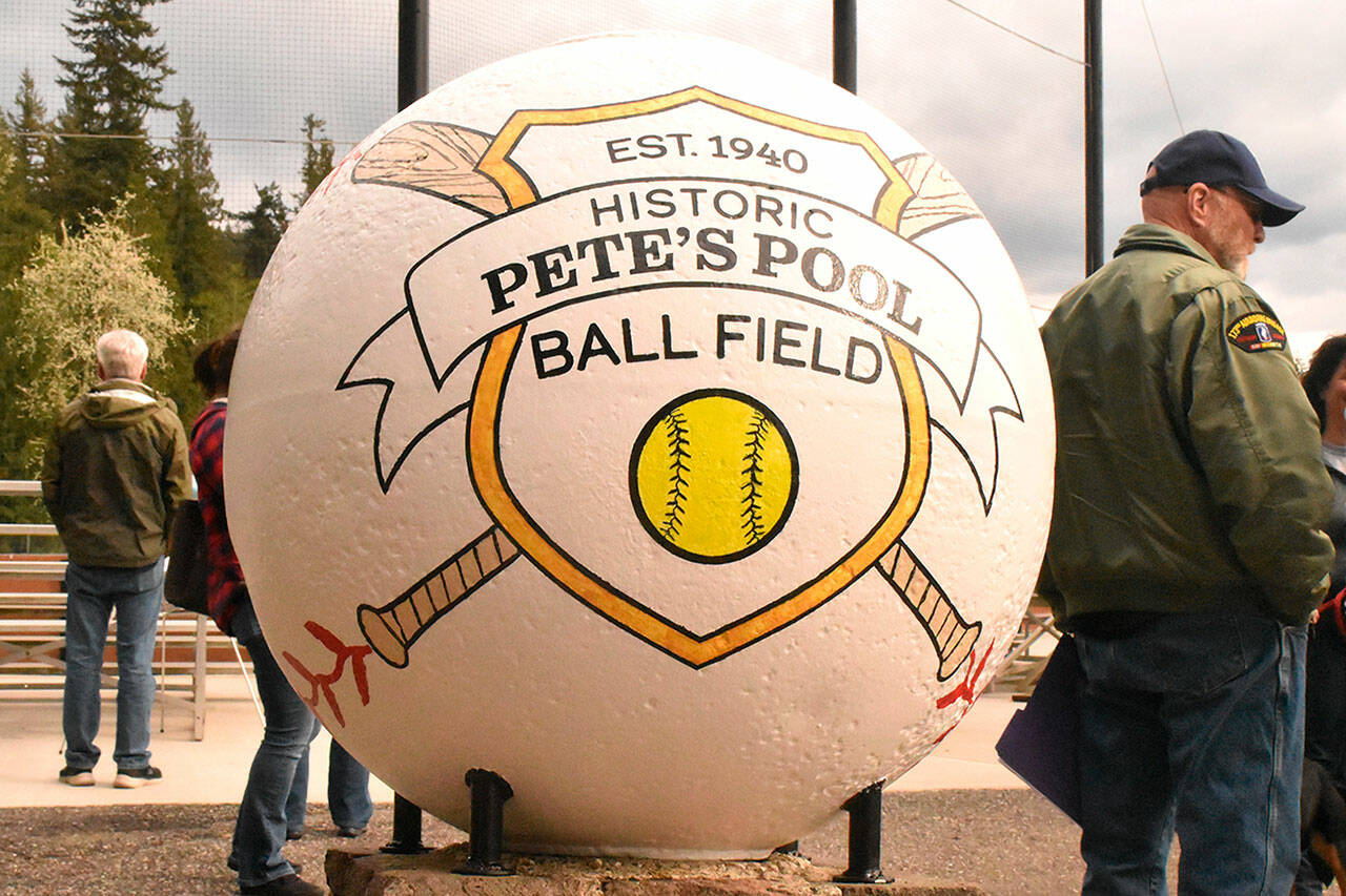 When visitors climb the steps to the field, they are now greeted by a large, concrete baseball that notes the historic significance of the 82-year-old venue. Photo by Kevin Hanson