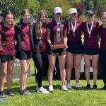 Coach Anna Rose, Alle Kelmkow, Sophie Ross, Abby Rose, state champion Brooke Gelinas, Brooke Mahler, Lexie Mahler, Emily Moser. Photo courtesy White River High School