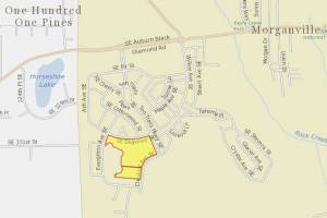 Screenshot 
The highlighted land in the middle of the Ten Trails development in Black Diamond was recently purchased by the Enumclaw School District for a future elementary school.