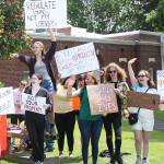 Local residents, young and old, rallied at Enumclaw City Hall June 30 to advocate for abortion choice. Photos by Ray Miller-Still