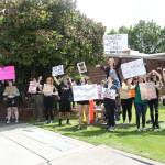 Local residents, young and old, rallied at Enumclaw City Hall June 30 to advocate for abortion choice. Photo by Ray Miller-Still