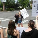 Rally organizer Lizzy Tolbert gave an impassioned speech about fighting for abortion rights during the rally. Photo by Ray Miller-Still