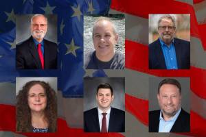 From left to right, starting from the top row then moving to the bottom: Phil Fortunato, Clifford Knopik and Chris Vance are candidates for the senatorial position, and Holly Stanton, Drew Stokesbary and Brandon Beynon are candidates for the representative position in Washingtons 31st Legislative District. Photos submitted by candidates or taken from their campaign websites or other materials.